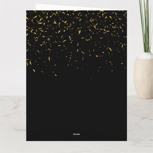 Fotoverjaardag in zwart-wit en gouden glitter kaart (Achterkant)