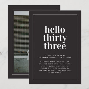 Fotoverjaardag van moderne zwarte en witte typogra kaart