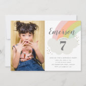 Fotoverjaardagsfeest voor kinderen van de regenboo kaart (Voorkant)