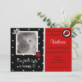 Fotoverjaardagsuitnodiging voor meisjes in Ladybuy Kaart (Staand voorkant)