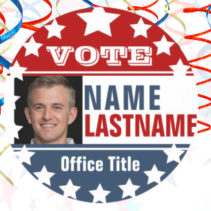 Fotoverkiezingscampagne Klassieke ronde Sticker