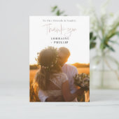 Fotoverloop en script romantische bruiloft bedankkaart (Staand voorkant)