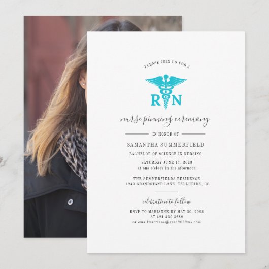 Fotoverpleegster Afstuderen ceremonie Kaart (Voorkant / Achterkant)