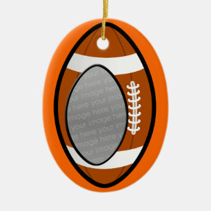 Fotoversiering football keramisch ornament