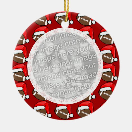 Fotoversiering - kerstfootball keramisch ornament (Voorkant)