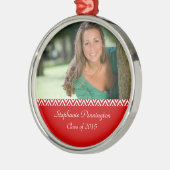 Fotoversiering rode witte zuszige afstuderen metalen ornament (Links)