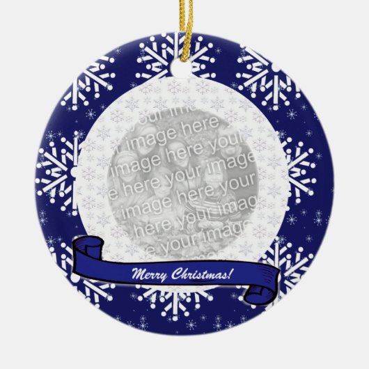 Fotoversiering - Snowflakes Keramisch Ornament (Voorkant)