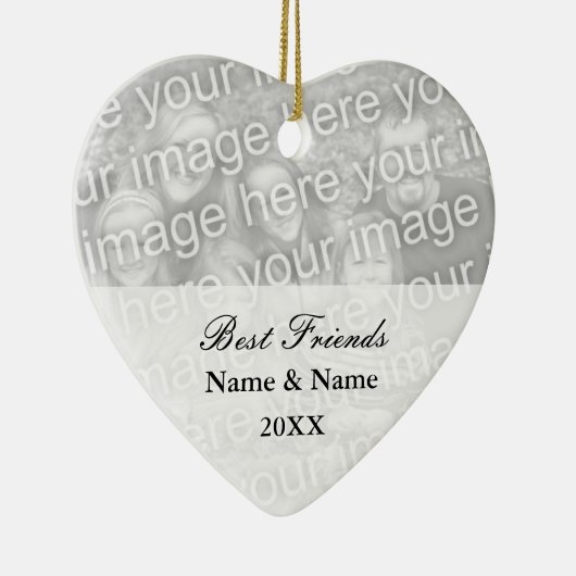 Fotoversiering voor beste vrienden voor vriendscha keramisch ornament (Rechts)