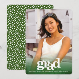 Fotovette moderne typografie met groen afstuderen aankondiging