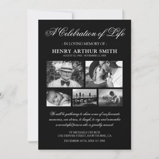 Fotoviering van de herdenking van het leven kaart (Voorkant)