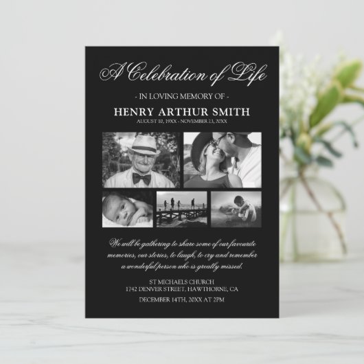 Fotoviering van de herdenking van het leven kaart (Staand voorkant)