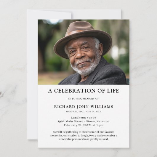 Fotoviering van de herdenkingsdag van het leven kaart (Voorkant)