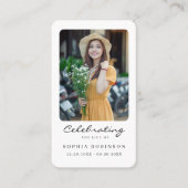 Fotoviering van de Kaart van het Levensherdenkings Visitekaartje (Voorkant)