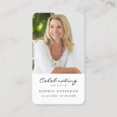 Fotoviering van de Life Memorial Prayer Kaart Visitekaartje (Voorkant)