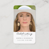 Fotoviering van de Life Memorial Prayer Kaart Visitekaartje (Voorkant)