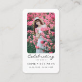 Fotoviering van de Life Memorial Prayer Kaart Visitekaartje (Voorkant)