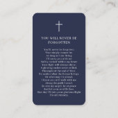 Fotoviering van het leven Begrafenisgebed Blauwe K Visitekaartje (Achterkant)