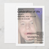 Fotoviering van het leven Funeral Memorial Kaart (Voorkant / Achterkant)