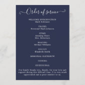 Fotoviering van het leven Orde van de dienst blauw Programmakaart (Achterkant)