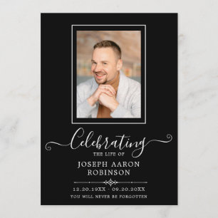 Fotoviering van het leven Orde van dienst zwart Programmakaart