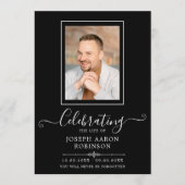 Fotoviering van het leven Orde van dienst zwart Programmakaart (Voorkant)