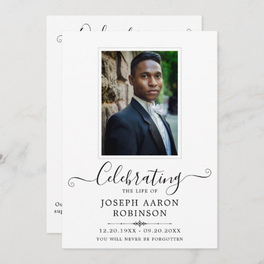 Fotoviering van het leven Orde van Service Programmakaart (Voorkant / Achterkant)