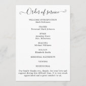 Fotoviering van het leven Orde van Service Programmakaart (Achterkant)