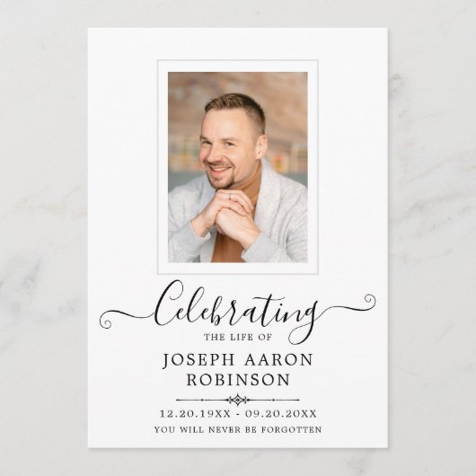 Fotoviering van het leven Orde van Service Programmakaart (Voorkant)