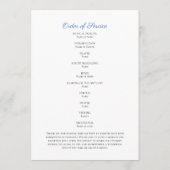 Fotoviering van het Life Order of Service-programm Programmakaart (Achterkant)