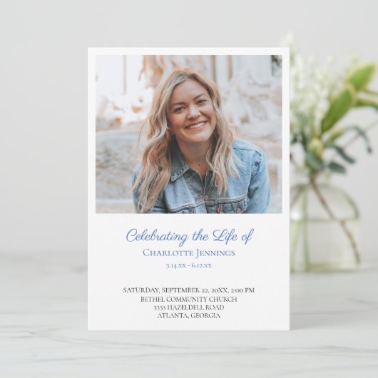 Fotoviering van het Life Order of Service-programm Programmakaart (Staand voorkant)