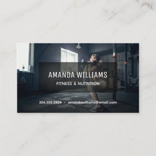 Fotovisitekaartje moderne fitnesstrainer visitekaartje (Voorkant)