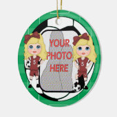  fotovoetbal Meisjesonderscheiding Keramisch Ornament (Links)