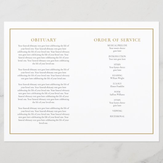 Fotovolgorde van dienst Funeral Memorial Programme (Achterkant)