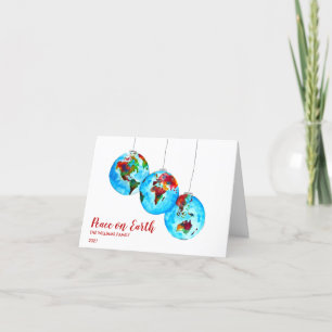 Fotovrede op Aarde - Waterverf Kerstmis Feestdagen Kaart