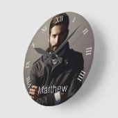 Fotovriendjesman monogram leuk ronde klok (Hoek)