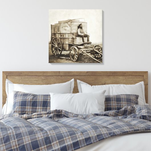 Fotowagen van Roger Fenton Fotorealisme Canvas Afdruk (Insitu (Slaapkamer))