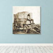 Fotowagen van Roger Fenton Fotorealisme Canvas Afdruk (Insitu (Houten vloer))