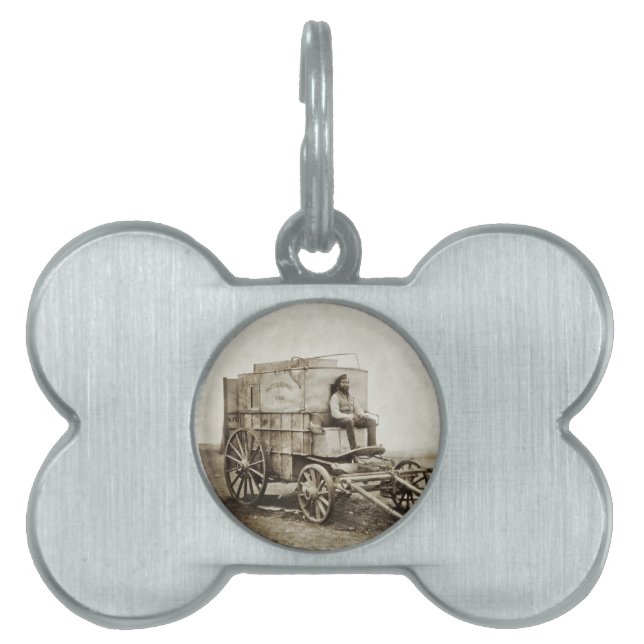 Fotowagen van Roger Fenton Fotorealisme Huisdieren Naamplaatje (voorkant)