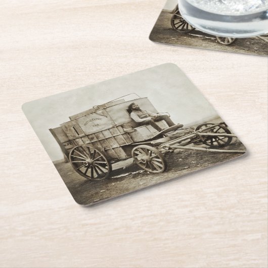 Fotowagen van Roger Fenton Fotorealisme Kartonnen Onderzetters (Schuin)