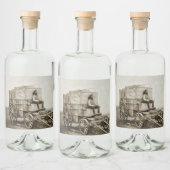 Fotowagen van Roger Fenton Fotorealisme Likeurfles Etiket (Flessen)