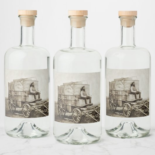 Fotowagen van Roger Fenton Fotorealisme Likeurfles Etiket (Flessen)