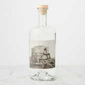 Fotowagen van Roger Fenton Fotorealisme Likeurfles Etiket (Voorkant)