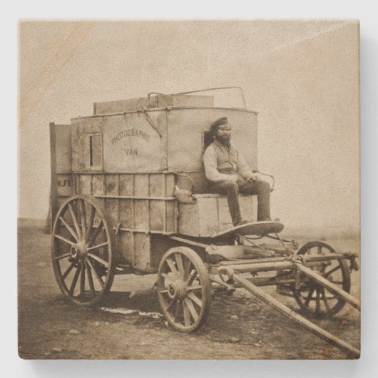 Fotowagen van Roger Fenton Fotorealisme Stenen Onderzetter (Voorkant)