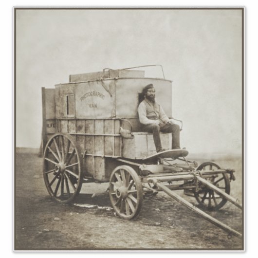 Fotowagen van Roger Fenton Fotorealisme Sticker (Voorkant)