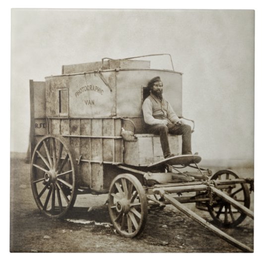 Fotowagen van Roger Fenton Fotorealisme Tegeltje (Voorkant)