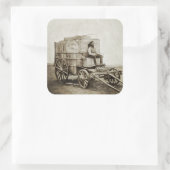 Fotowagen van Roger Fenton Fotorealisme Vierkante Sticker (Tas)