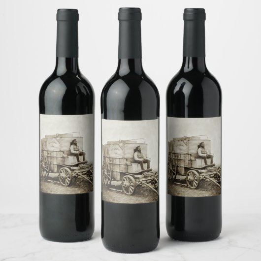 Fotowagen van Roger Fenton Fotorealisme Wijn Etiket (Flessen)