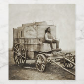 Fotowagen van Roger Fenton Fotorealisme Wijn Etiket (Enkel label)