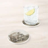 Fotowagen van Roger Fenton Fotorealisme Zandsteen Onderzetter (Zijkant)