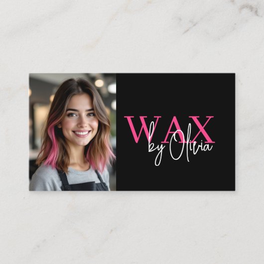 Fotowas Specialist Esthetician QR Code Hot Pink Visitekaartje (Voorkant)